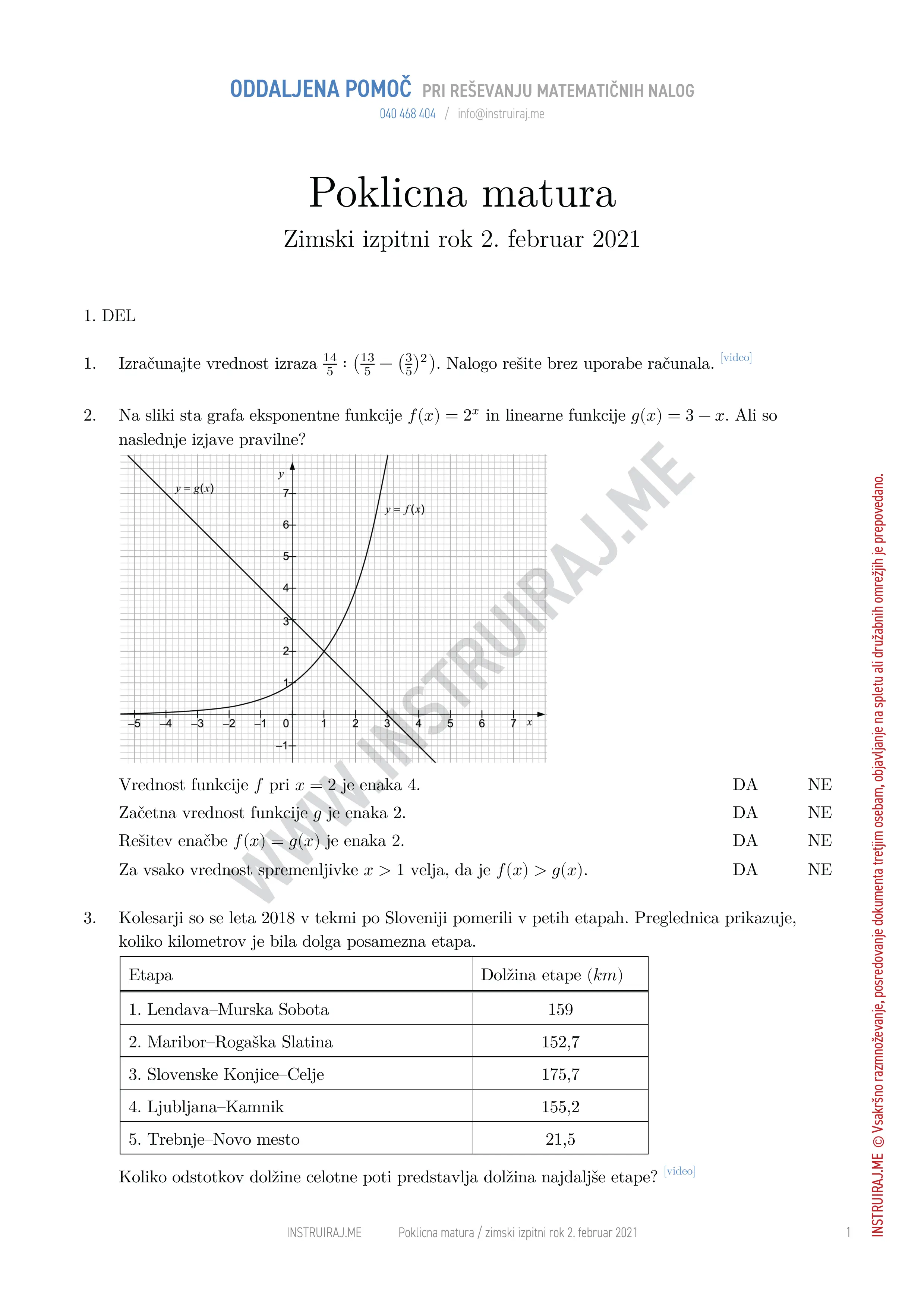 Poklicna matura: Poklicna matura zimski izpitni rok 2. februar 2021