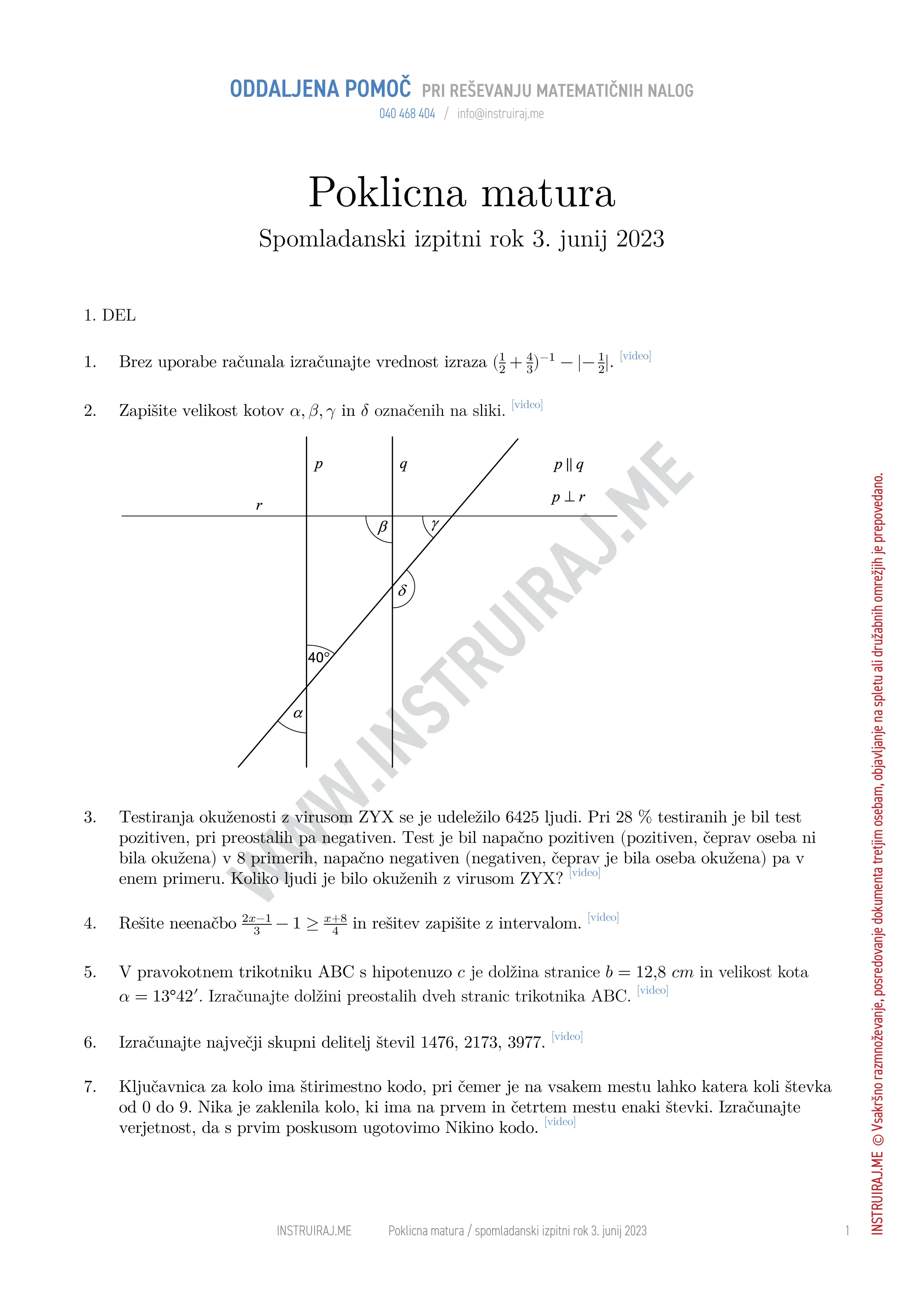 Poklicna matura: Poklicna matura spomladanski izpitni rok 3. junij 2023