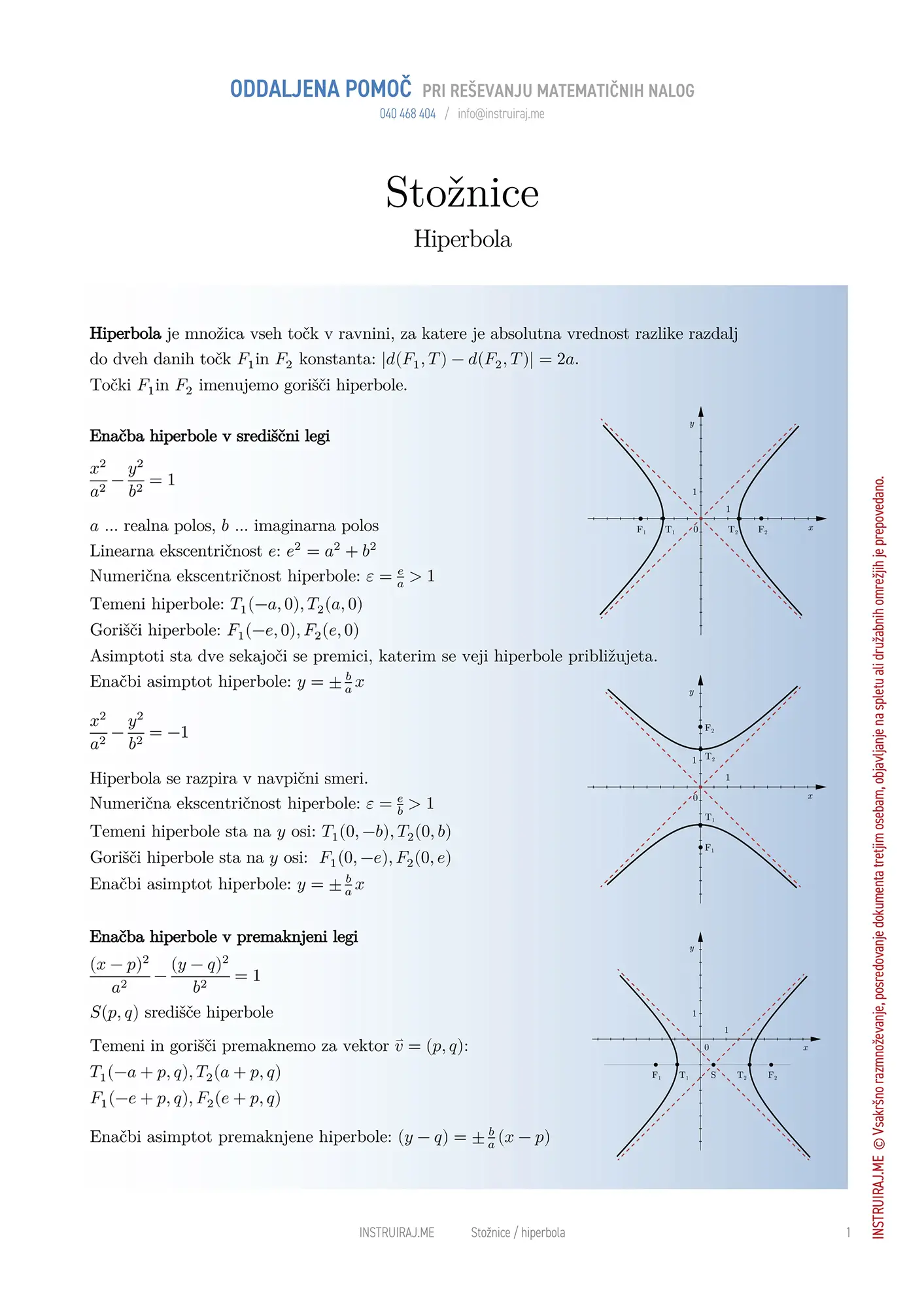Stožnice: Hiperbola
