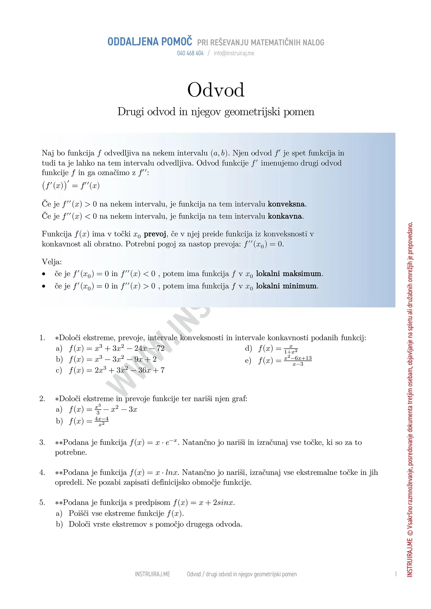 Odvod: Drugi odvod in njegov geometrijski pomen