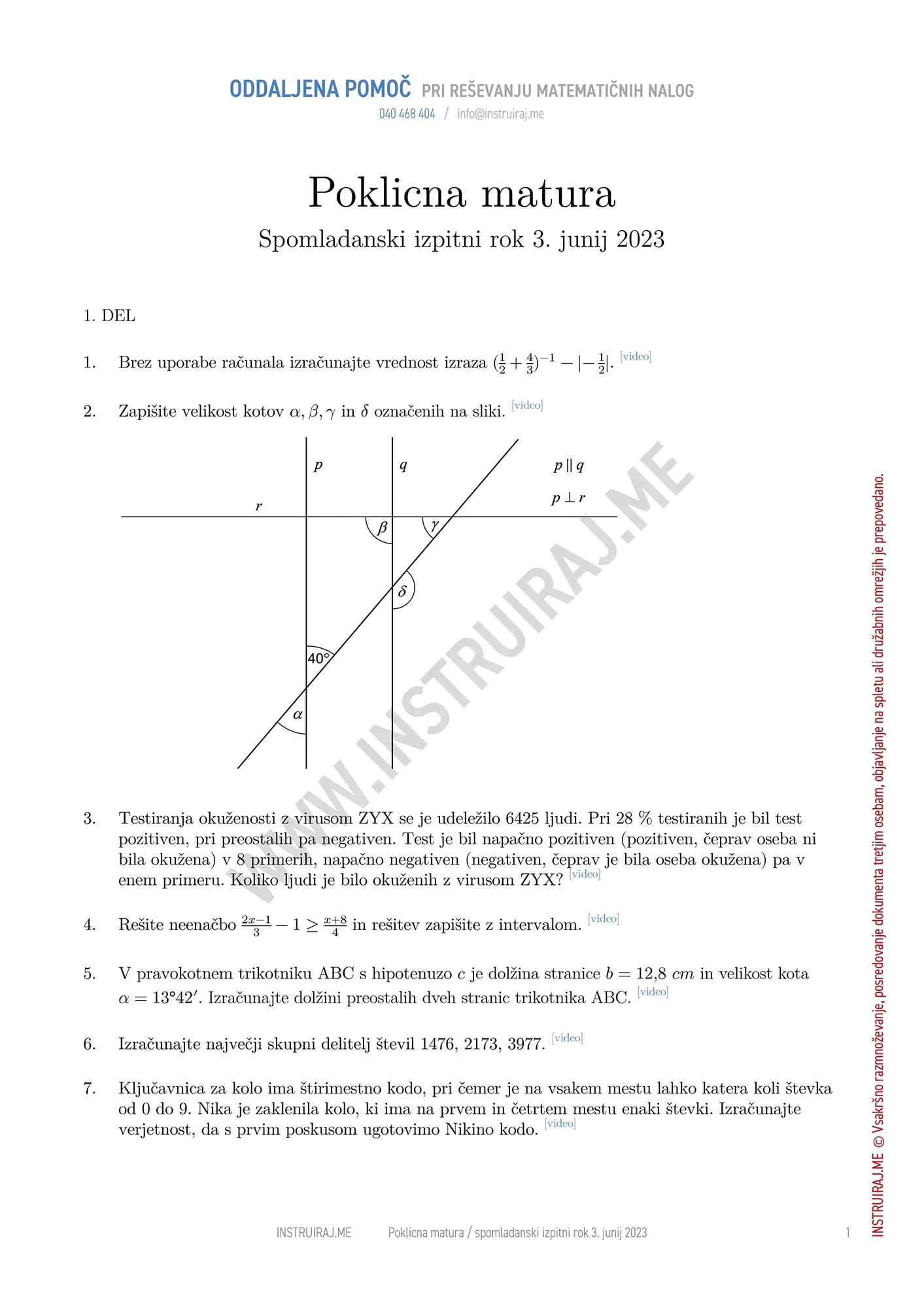 Poklicna matura: Poklicna matura spomladanski izpitni rok 3. junij 2023