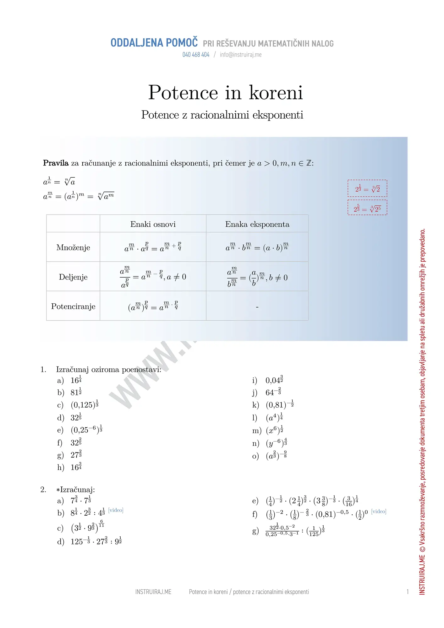 Potence z racionalnimi eksponenti