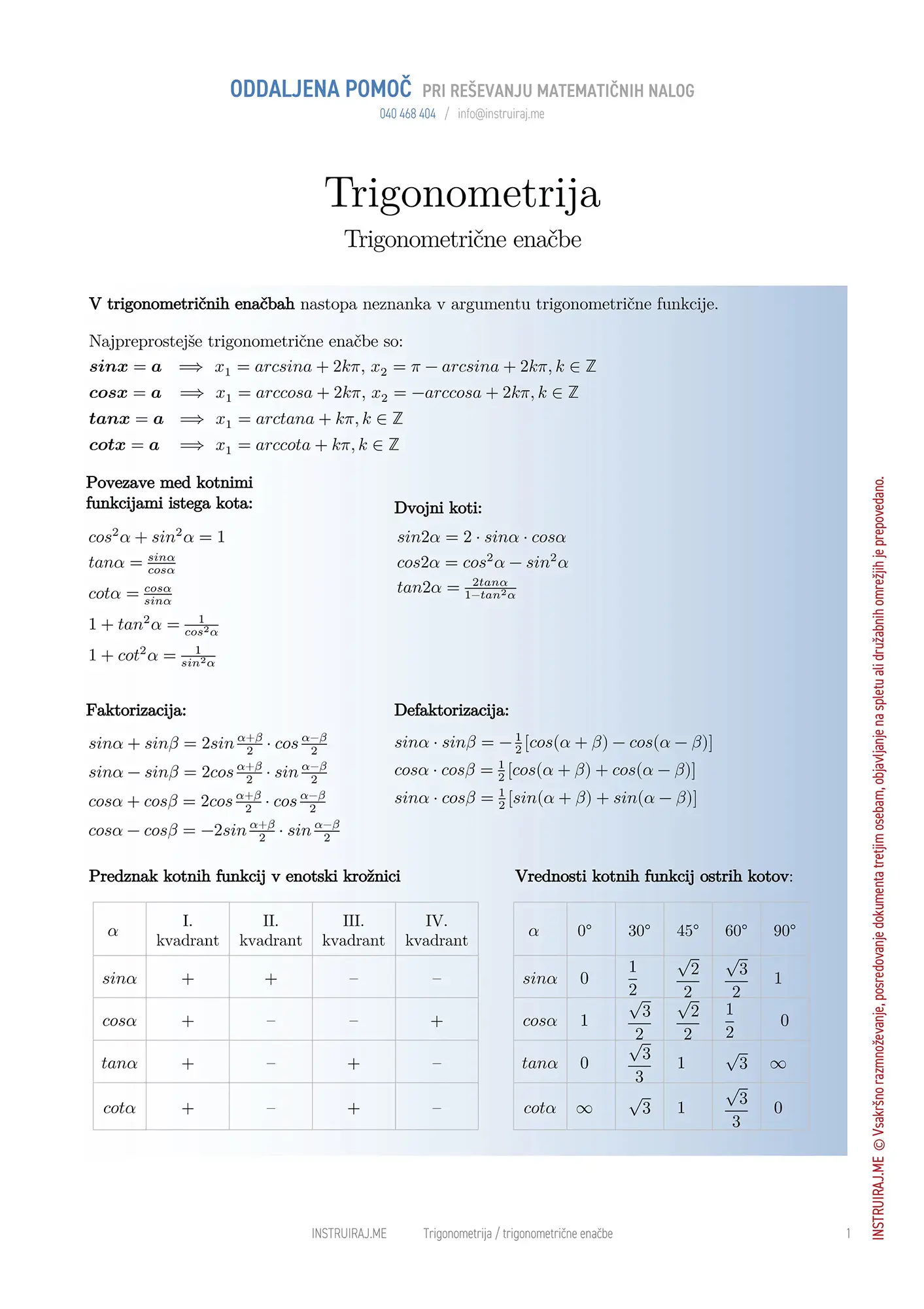 Trigonometrične enačbe