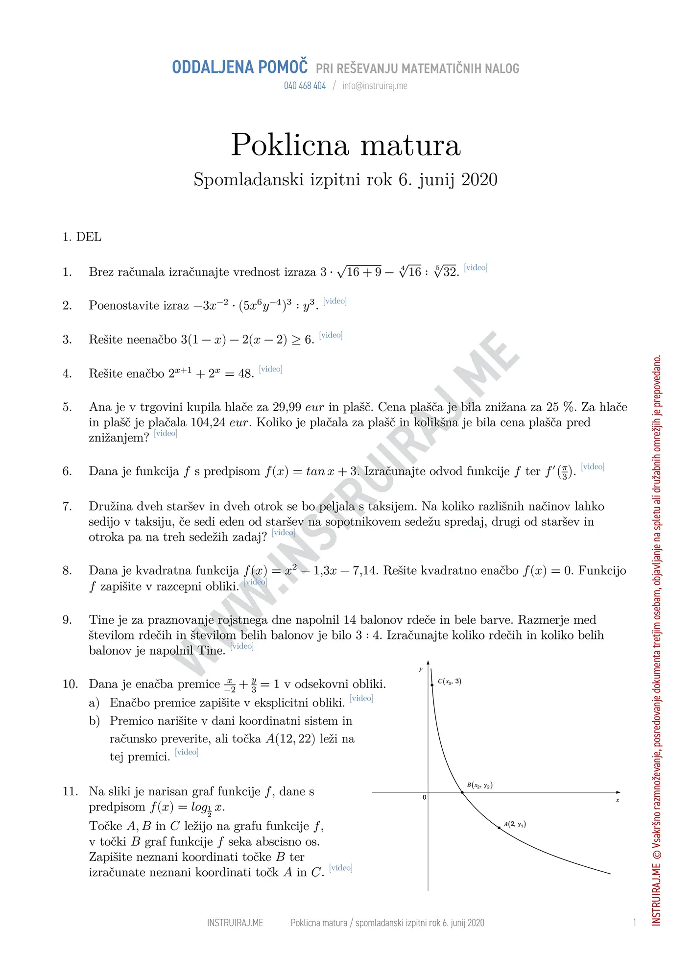 Poklicna matura spomladanski izpitni rok 6. junij 2020