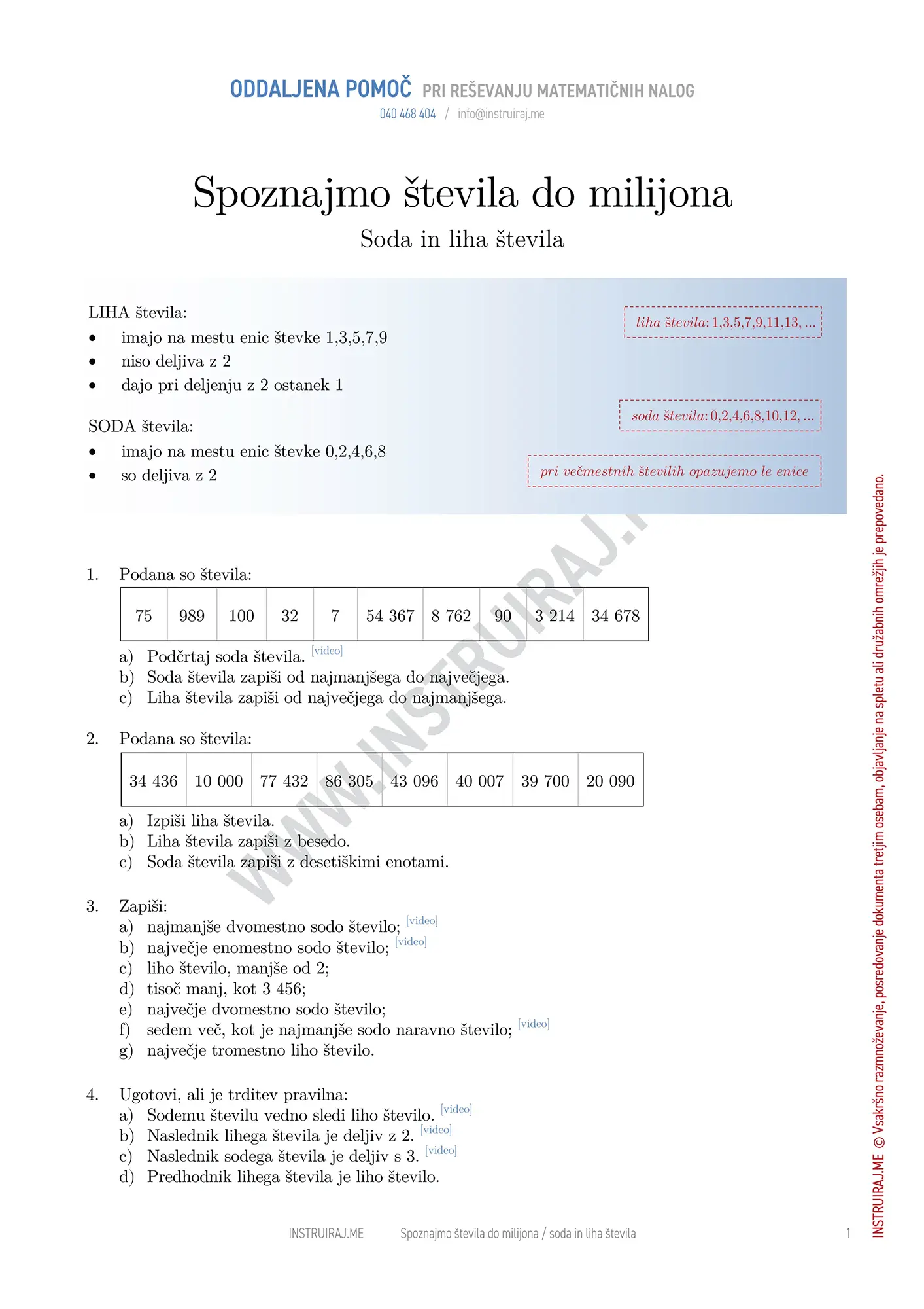 Soda in liha števila