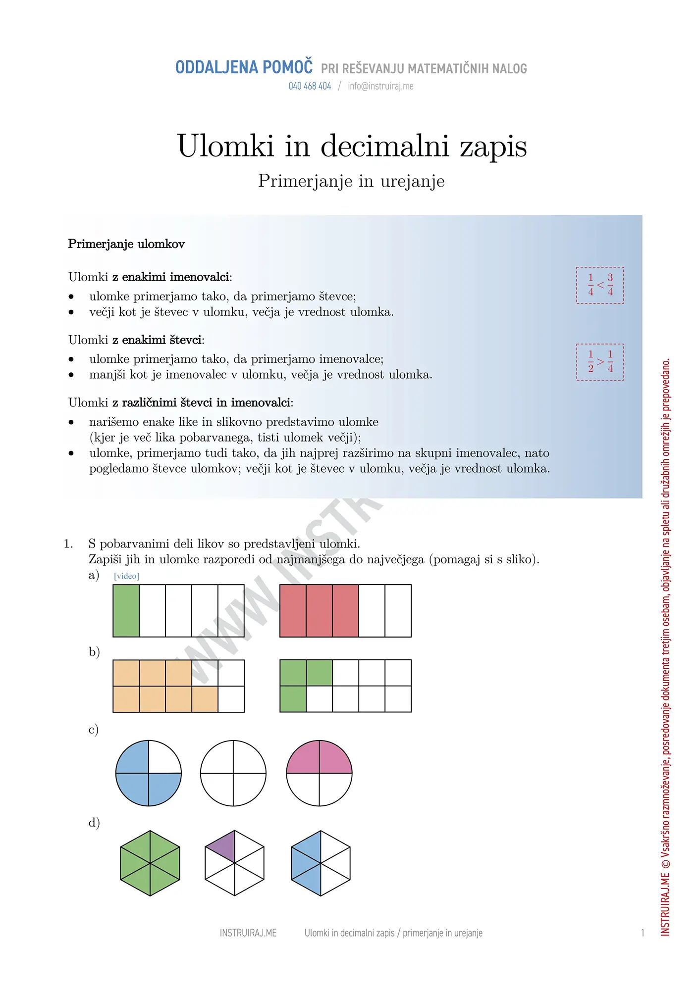 Primerjanje in urejanje