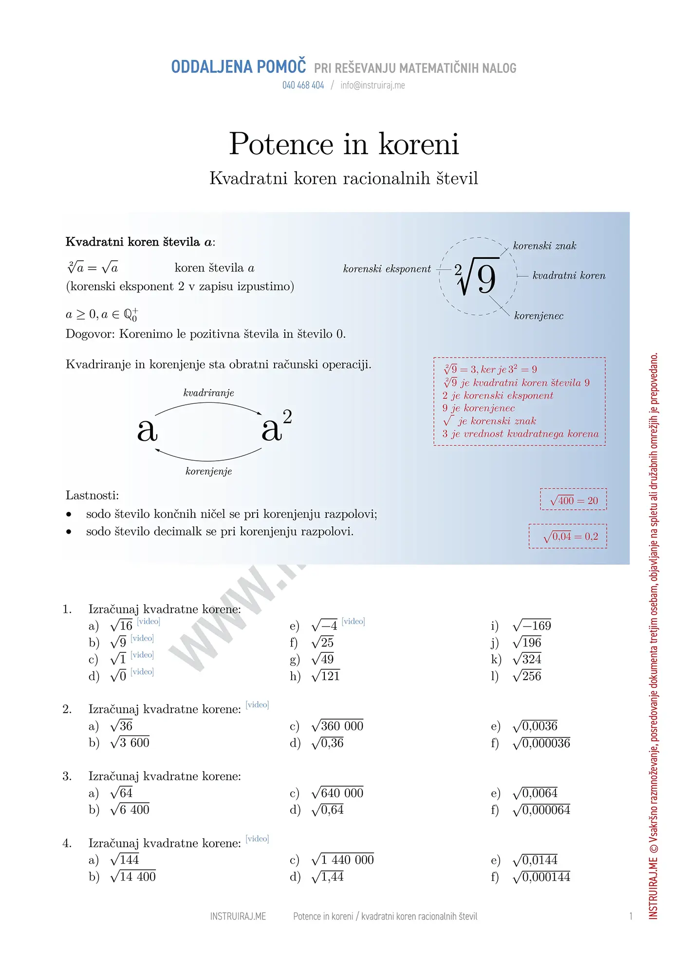 Kvadratni koren racionalnih števil