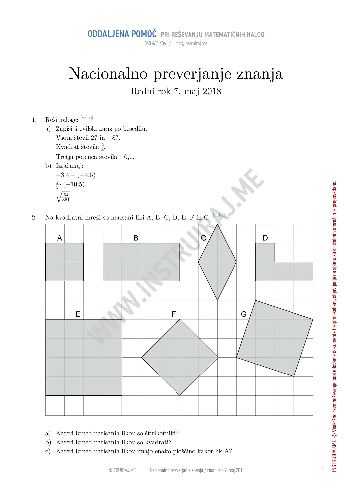NPZ redni rok 7. maj 2018
